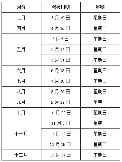 西安考核时间 西安考核时间